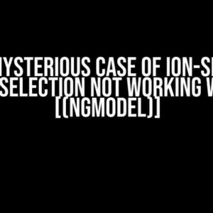 The Mysterious Case of ion-select Preselection Not Working with [(ngModel)]