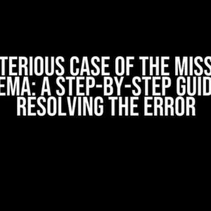 The Mysterious Case of the Missing JSON Schema: A Step-by-Step Guide to Resolving the Error